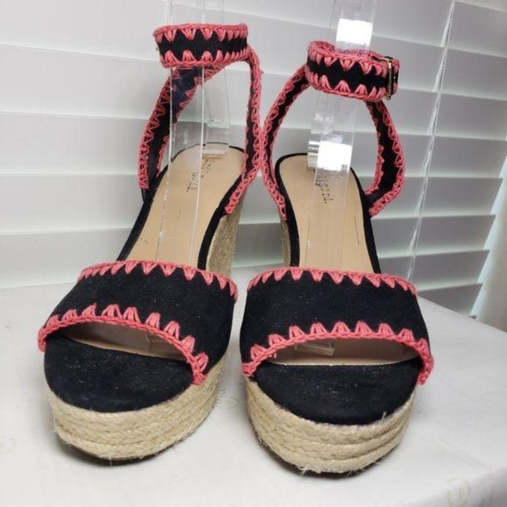 Indigo rd. Black & Pink Embroidery Open Toe Sandal - Picture 3 of 12
